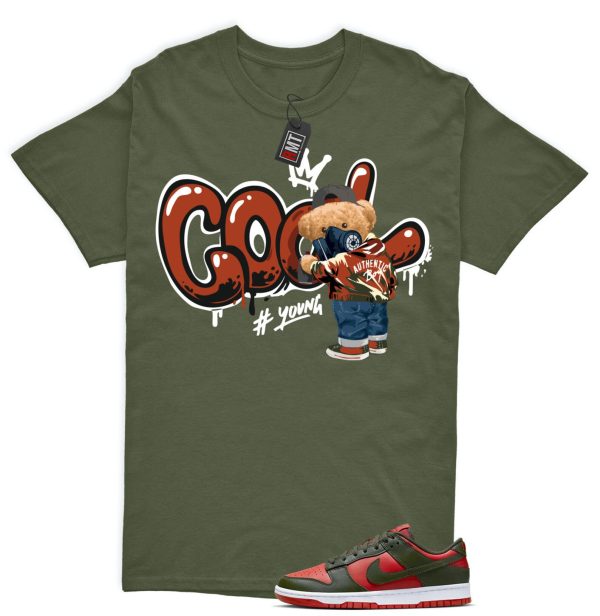 Dunk Low Mystic Red Cargo Khaki White Match T-shirt, Cool Jezsport.com