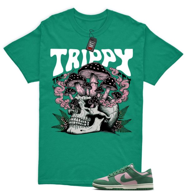 Dunk Low Pink Malachite Medium Soft Sail Match T-shirt, Trippy Jezsport.com