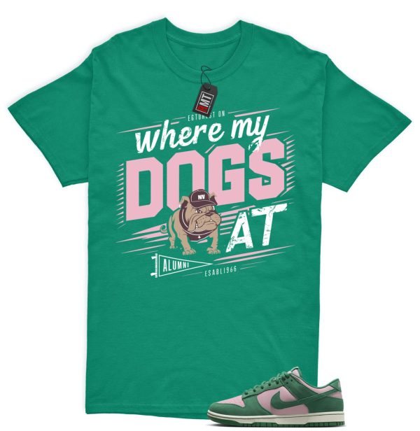 Dunk Low Pink Malachite Medium Soft Sail Match T-shirt, Where My Dogs Jezsport.com