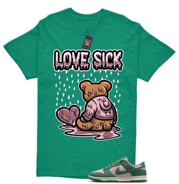 Dunk Low Pink Malachite Medium Soft Sail Match T-shirt, Love Sick Jezsport.com