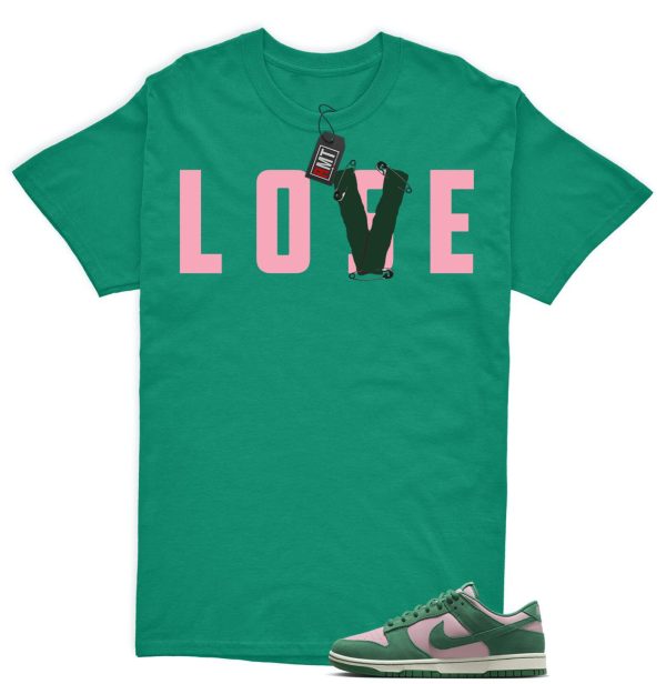 Dunk Low Pink Malachite Medium Soft Sail Match T-shirt, Love Lose Jezsport.com