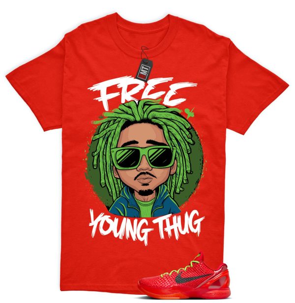 Kobe 6 Protro Reverse Grinch Match T-shirt, Free Thug Tee Matching Reverse 6 Protro Bright Crimson Electric Green Jezsport.com