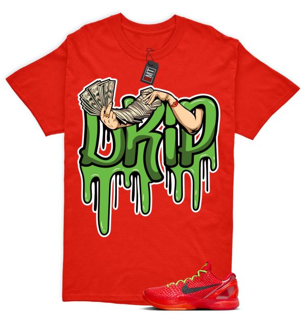 Kobe 6 Protro Reverse Grinch Match T-shirt, Drip Tee Matching Reverse 6 Protro Bright Crimson Electric Green Jezsport.com