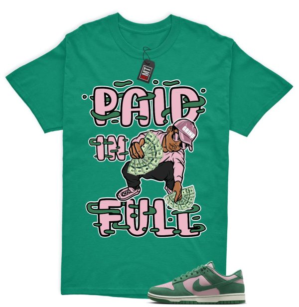 Dunk Low Pink Malachite Medium Soft Sail Match T-shirt, Paid In Full Jezsport.com