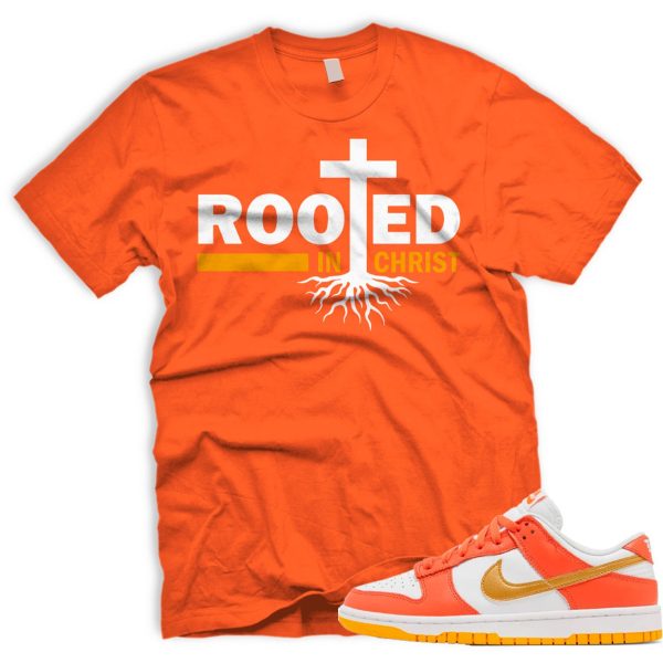 ROOTED T-Shirt Match Dunk Low Orange University Gold White Jezsport.com