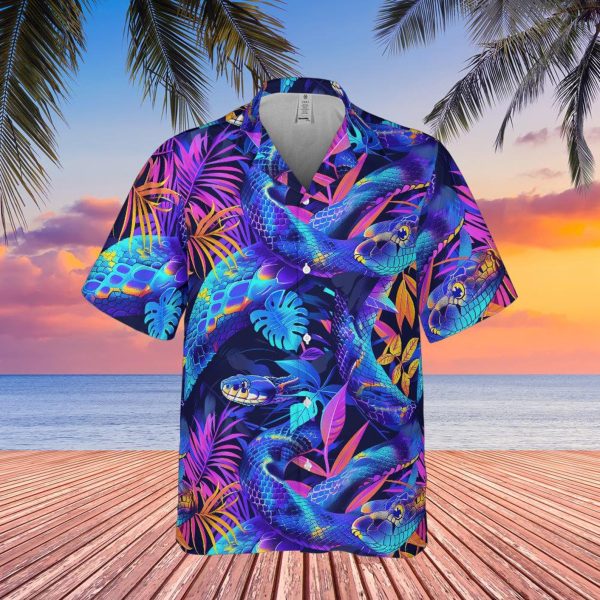 Vibrant Neon Snake Hawaiian Shirt, Summer For Men and Women Jezsport.com