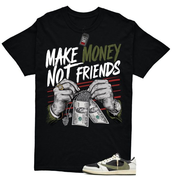 Jordan 1 Retro Low OG SP Travis Scott Olive Match T-shirt, Make Money Jezsport.com