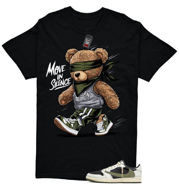 Jordan 1 Retro Low OG SP Travis Scott Olive Match T-shirt, Move In Silence Jezsport.com