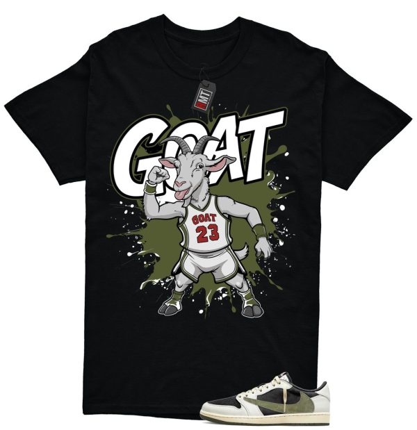 Jordan 1 Retro Low OG SP Travis Scott Olive Match T-shirt, Goat Jezsport.com