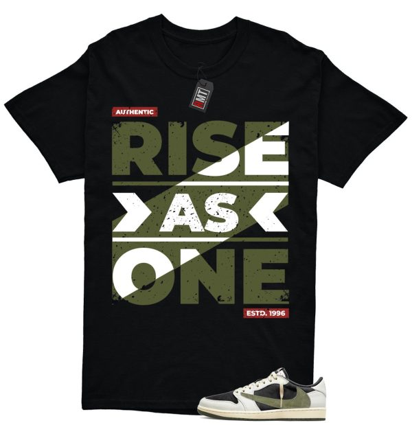 Jordan 1 Retro Low OG SP Travis Scott Olive Match T-shirt, Rise As One Jezsport.com