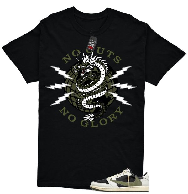 Jordan 1 Retro Low OG SP Travis Scott Olive Match T-shirt, No Guts Jezsport.com