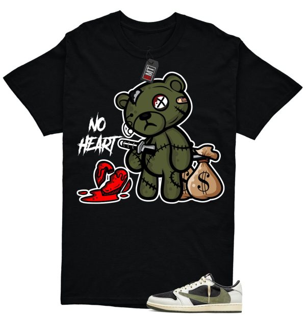 Jordan 1 Retro Low OG SP Travis Scott Olive Match T-shirt, No Heart Jezsport.com