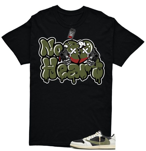 Jordan 1 Retro Low OG SP Travis Scott Olive Match T-shirt, No Heart Jezsport.com