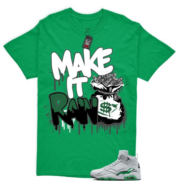 Jordan MVP Lucky Green Pure Platinum White Match T-shirt, Make It Rain Jezsport.com