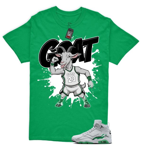 Jordan MVP Lucky Green Pure Platinum White Match T-shirt, Goat Jezsport.com