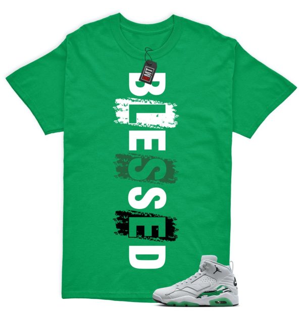 Jordan MVP Lucky Green Pure Platinum White Match T-shirt, Blessed Jezsport.com