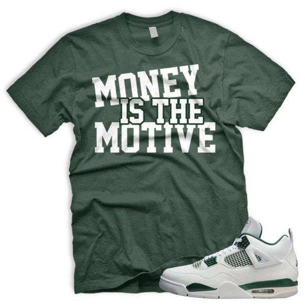 MONEY Air J 4 Retro Oxidized Green White Tshirt Match Sneaker Jezsport.com