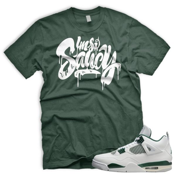 SAUCY Air J 4 Retro Oxidized Green White T-shirt Match Sneaker Jezsport.com