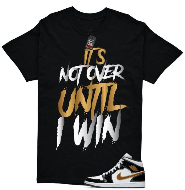 Jordan 1 Metallic gold Patent Black White Match T-shirt, Not Over Tee Match Mid Patent Black Metallic gold Jezsport.com