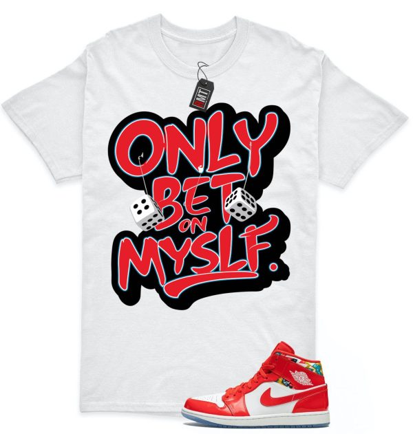 Jordan 1 Mid SE Barcelona Sweater Red Patent Chile Red/White Match T-shirt, Bet on Myslf Jezsport.com