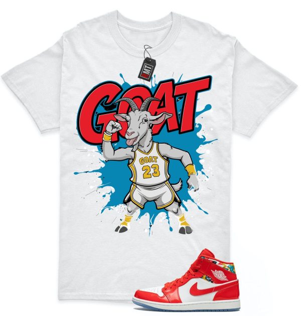 Jordan 1 Mid SE Barcelona Sweater Red Patent Chile Red/White Match T-shirt, Goat Jezsport.com