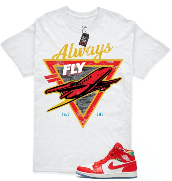 Jordan 1 Mid SE Barcelona Sweater Red Patent Chile Red/White Match T-shirt, Always Fly Jezsport.com