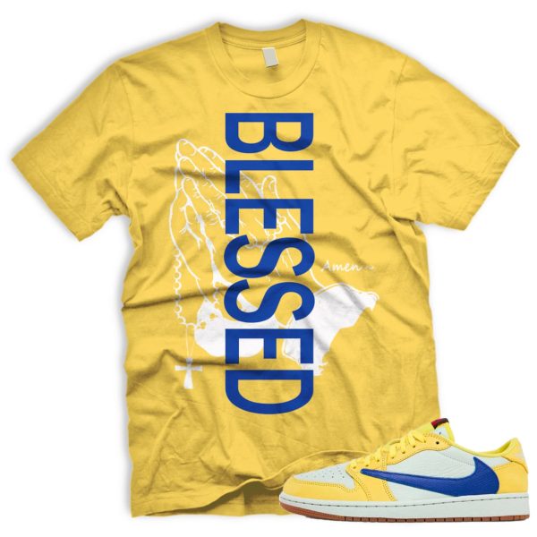 BLSSDHNDS Tshirt Match Air J 1 Canary OG Retro Low Racer Blue Light Silver White 2024 AJ 1 Travis Jezsport.com