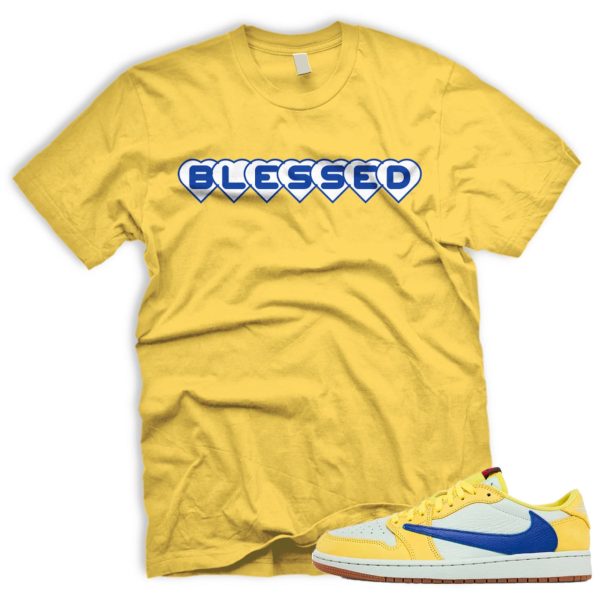 BLSSDHRTS Air J 1 Canary OG Retro Low Racer Blue Light Silver White 2024 AJ 1 Travis T-shirt Match Sneaker Jezsport.com