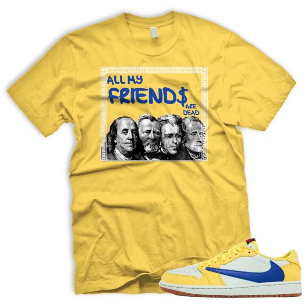 FRNDS Air J 1 Canary OG Retro Low Racer Blue Light Silver White 2024 AJ 1 Travis T-shirt Match Sneaker Jezsport.com