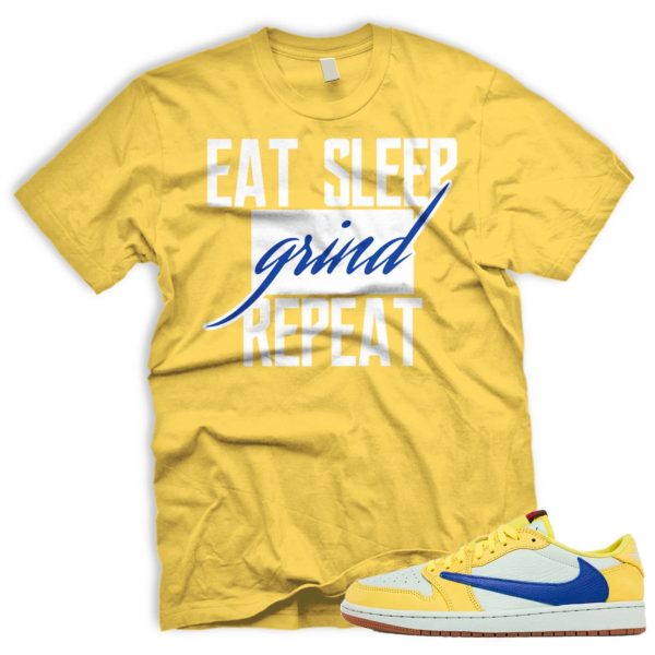 GRNDOG Air J 1 Canary OG Retro Low Racer Blue Light Silver White 2024 AJ 1 Travis T-shirt Match Sneaker Jezsport.com