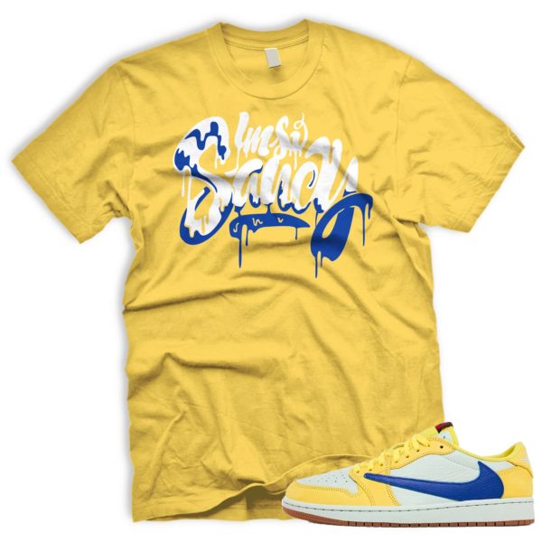 SAUCY Air J 1 Canary OG Retro Low Racer Blue Light Silver White 2024 AJ 1 Travis T-shirt Match Sneaker Jezsport.com