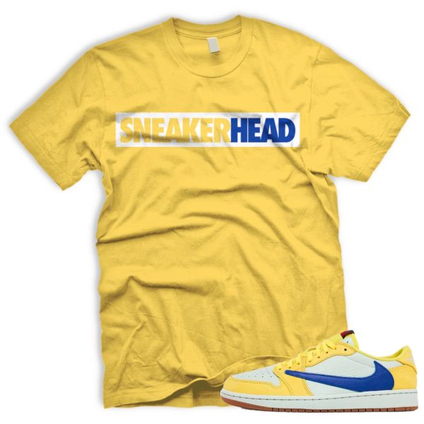 SNHD Air J 1 Canary OG Retro Low Racer Blue Light Silver White 2024 AJ 1 Travis T-shirt Match Sneaker Jezsport.com