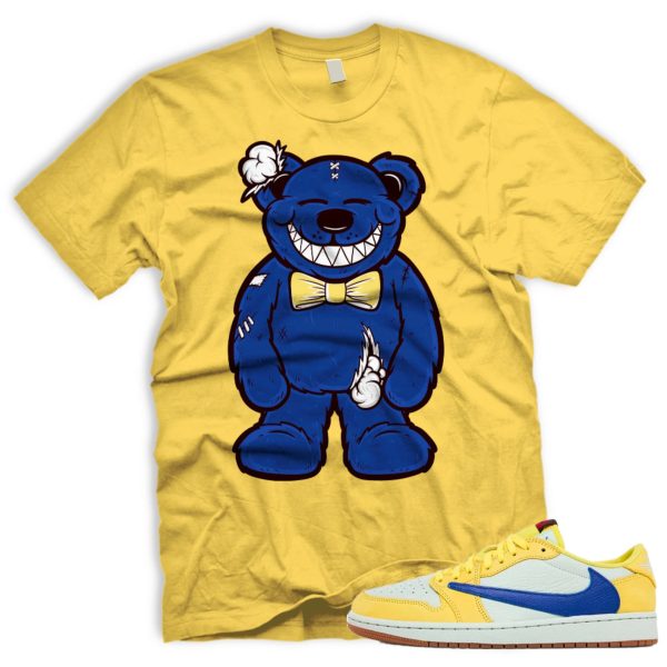 TED Air J 1 Canary OG Retro Low Racer Blue Light Silver White 2024 AJ 1 Travis T-shirt Match Sneaker Jezsport.com