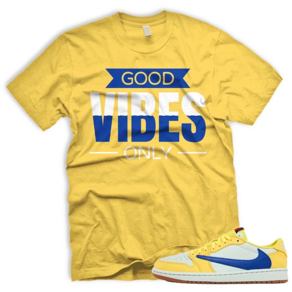 GV Air J 1 Canary OG Retro Low Racer Blue Light Silver White 2024 AJ 1 Travis T-shirt Match Sneaker Jezsport.com