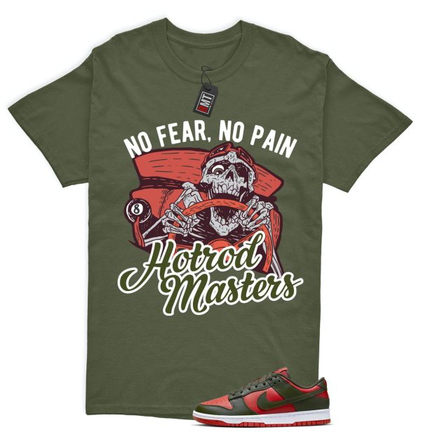 Dunk Low Mystic Red Cargo Khaki White Match T-shirt, No Pain Jezsport.com