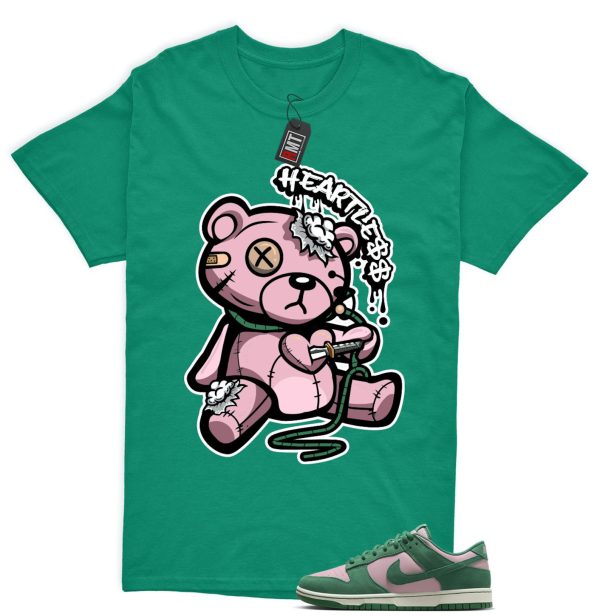 Dunk Low Pink Malachite Medium Soft Sail Match T-shirt, Heart Less Jezsport.com