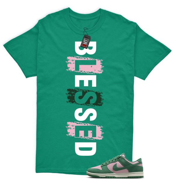 Dunk Low Pink Malachite Medium Soft Sail Match T-shirt, Blessed Jezsport.com