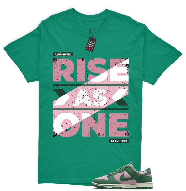 Dunk Low Pink Malachite Medium Soft Sail Match T-shirt, Rise As One Jezsport.com