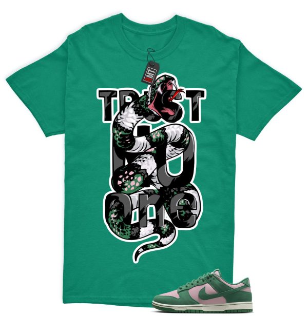 Dunk Low Pink Malachite Medium Soft Sail Match T-shirt, Trust No One Jezsport.com