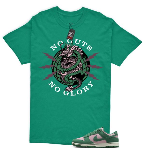 Dunk Low Pink Malachite Medium Soft Sail Match T-shirt, No Guts Jezsport.com