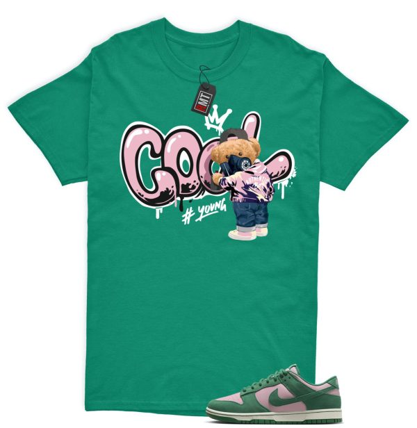 Dunk Low Pink Malachite Medium Soft Sail Match T-shirt, Cool Bear Jezsport.com