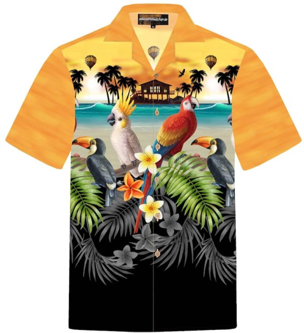 Golden Parrots Hawaiian Shirt, Summer For Men and Women Jezsport.com