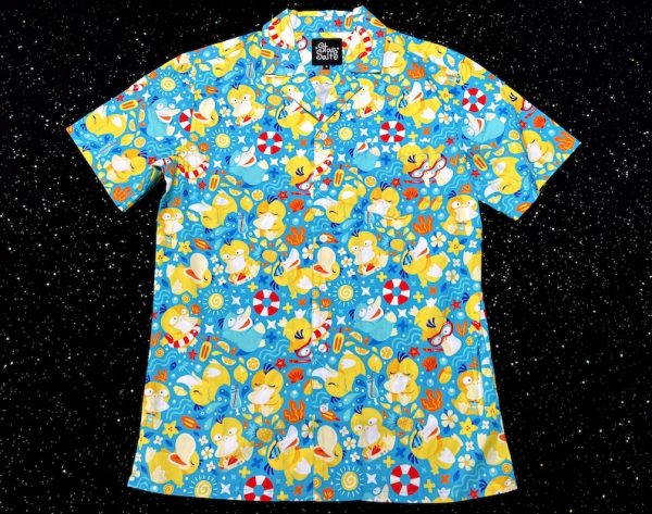 Psyduck Button Up Haiwaiian Shirt, Summer Shirt For Men and Women Jezsport.com