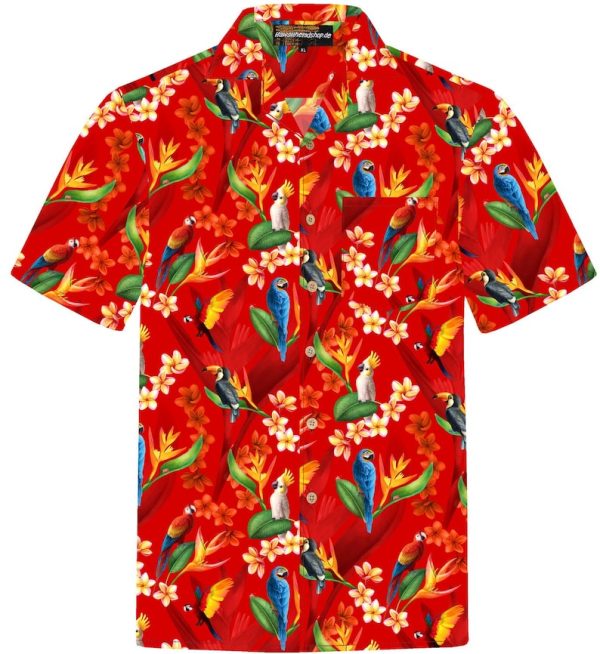 Flower Parrots Hawaiian Shirt, Summer For Men and Women Jezsport.com