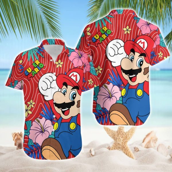 Super Mario Hawaiian Shirt, Mario Summer Hawaiian Shirt, Summer Shirt For Men and Women Jezsport.com