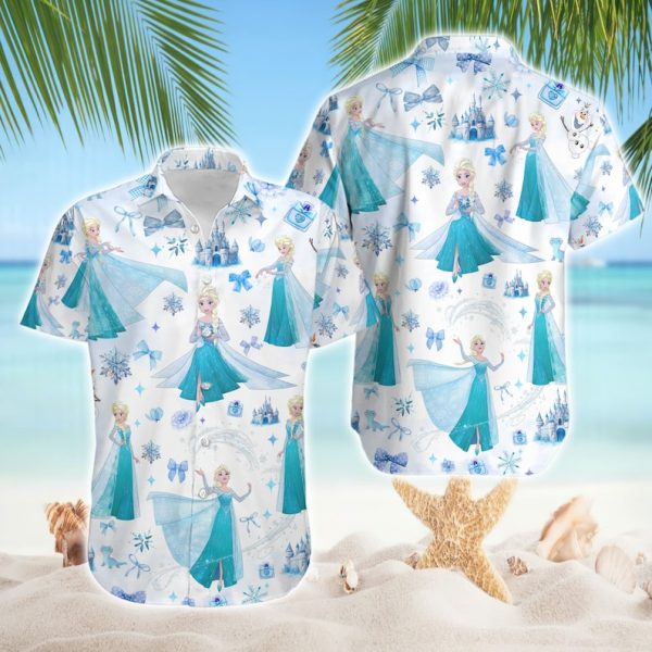 Princess Elsa Hawaiian Shirt, Disneyland Princess Hawaii Shirt, Summer Shirt For Men and Women Jezsport.com