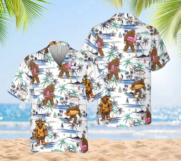 Bigfoot Hawaii Shirt, Bigfoot Camping Shirt, Summer Shirt For Men and Women Jezsport.com