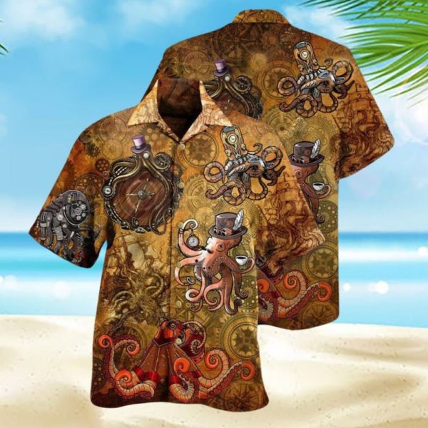 Octopus Steampunk Vintage Style Hawaiian Shirt, Summer Shirt For Men and Women Jezsport.com