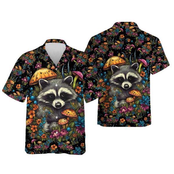 Vintage Raccoon Mushroom Hawaiian Shirt, Summer Shirt For Men and Women Jezsport.com