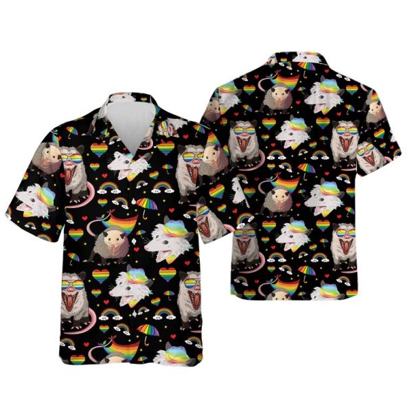 Cowboy Opossum Lgbt Hawaiian Shirt, Summer Shirt For Men and Women Jezsport.com